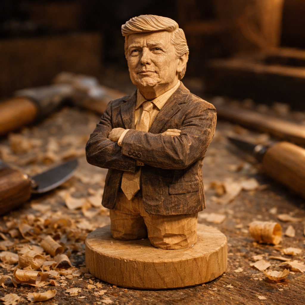 Hand-Carved Wooden Miniature Figure Image Generator