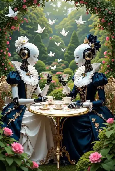Rococo Robots in Fractal Garden