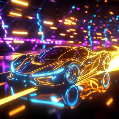 Luminous Neon Night Play Scene