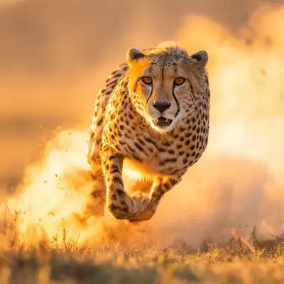 Hyperreal Cheetah Sprint Wildlife Photo