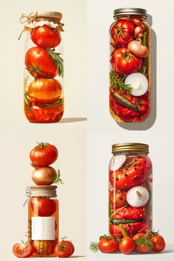 Minimalist Jar Mockup with Vegetables