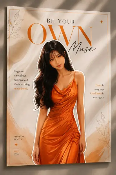 Ultra-Realistic Luxury Fashion Editorial Poster