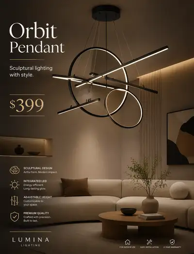 Orbit Pendant Modern Chandelier Product Poster
