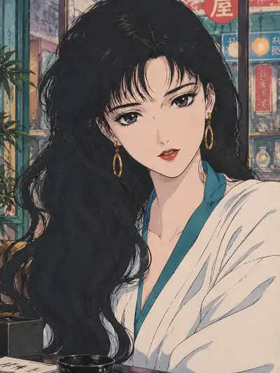 Vintage 1980s-90s Anime Style Portrait Prompt