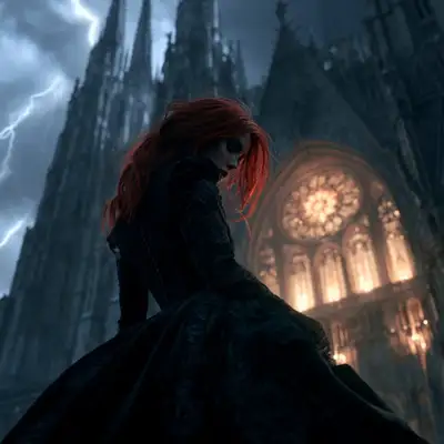 Gothic Cathedral Storm Cinematic Video Prompt
