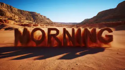 Desert Canyon Heatwave 'MORNING' Sand Typography