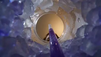 Cinematic Shot from Inside a Slushy Cup