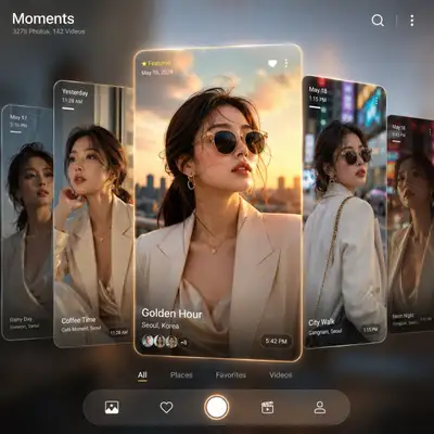 高級スマートフォンギャラリーUI風ファッション編集企画