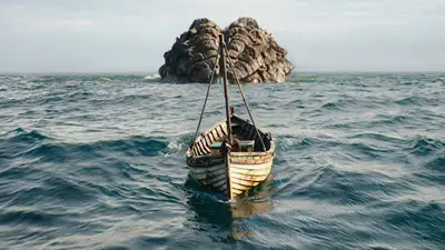 Godzilla Chasing Boat Cinematic Shot