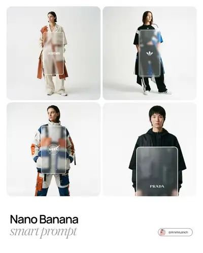 Streetwear fashion lookbook with frosted glass UI overlay