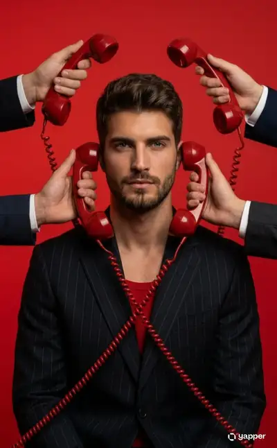 Conceptual Editorial Fashion Photography with Red Telephones