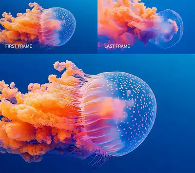 Jellyfish with Colorful Cloud Runway Prompt