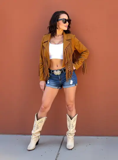 Radiant Cowgirl Fashion Portrait