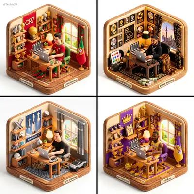 3D isometric felt diorama of a character working from home