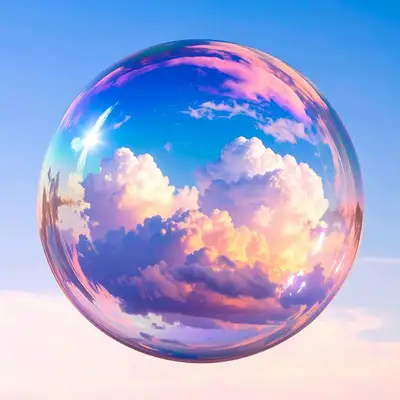 Heartbeat Bubble with Moving Clouds