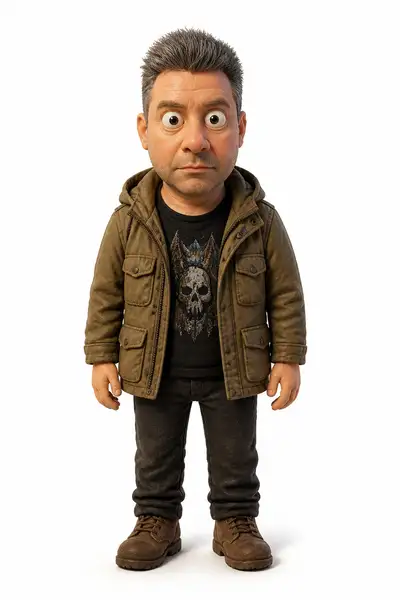 Stop-motion style 3D character portrait