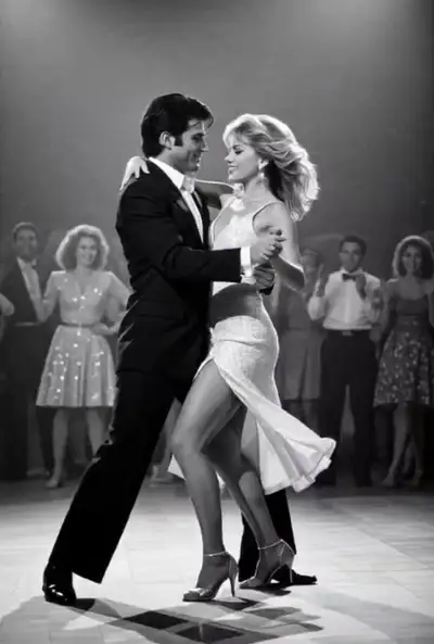 80s Black and White Dancing Scene