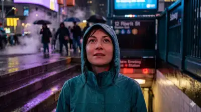 Neon Rain Subway Portrait