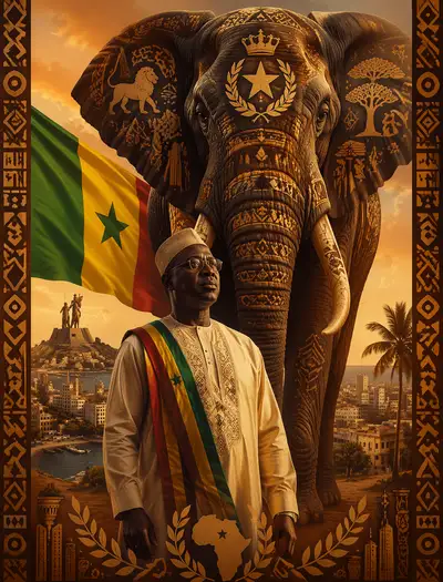 Senegal totem illustration for team mascot series