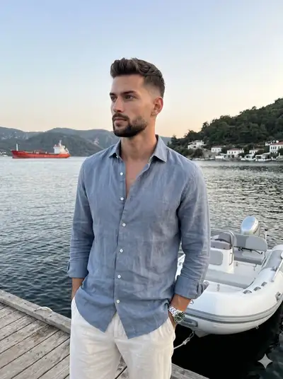 Serene coastal lifestyle portrait at twilight