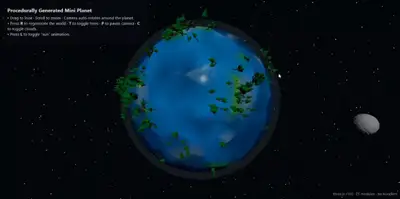 3D Procedural Mini Planet Simulation
