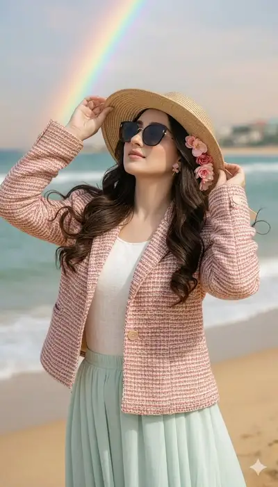 Cinematic Beach Fashion Portrait