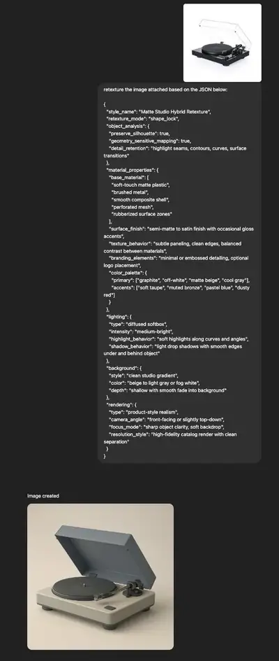 Matte Studio Hybrid Retexture Prompt