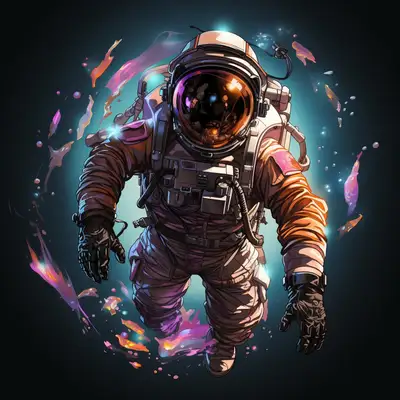 Mid-Century Retro Astronaut in Space