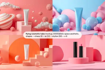 Flying Cosmetic Tube Mockup