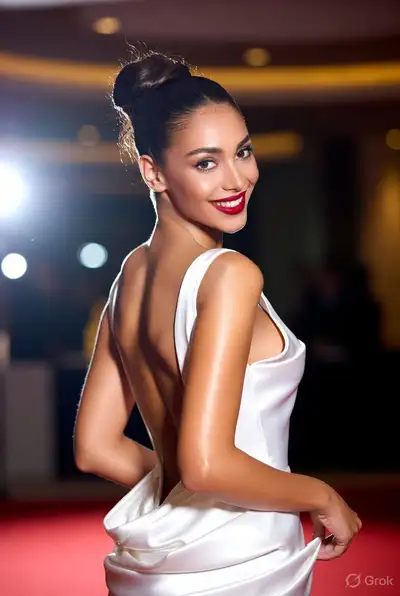 Elegant Red Carpet Backless Portrait