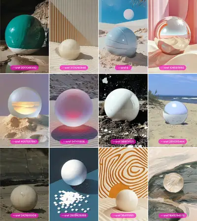 Giant plastic ball in sand for --sref testing