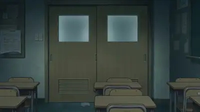 Seedance 2.0 hallway chase shot: blue-haired girl and boy with weapons