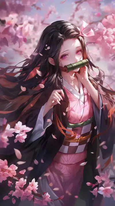 Nezuko Kamado serene portrait prompt