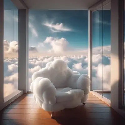 Cloud-Made Office Room Editorial Photo