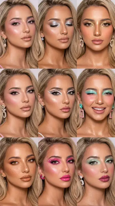 3x3 Pop Glam Beauty Editorial Grid