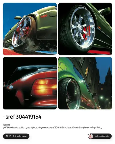 Golf 3 Cabrio Color Edition Midjourney Prompt