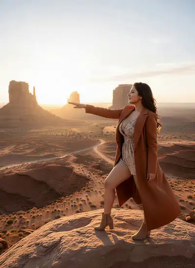 Cinematic Desert Heroine Video Prompt