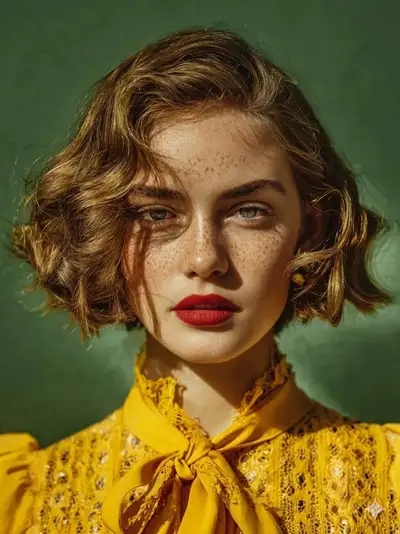 Classic Bold Freckled Elegance Portrait