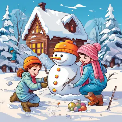 Simple Coloring Book Comic Illustration Prompt 1