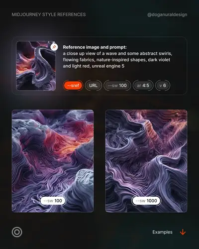 Abstract Wave and Swirls in Dark Violet and Red