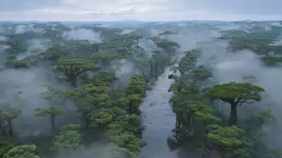 Epic Drone Shot of Submerged Lost City