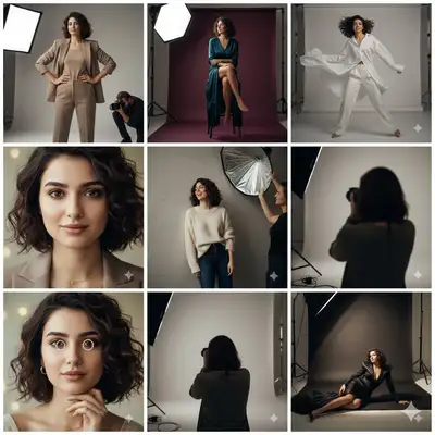 Cinematic Studio Fashion Photography Collage