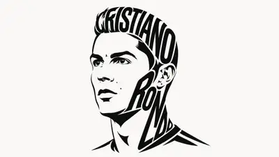 Escultura de retrato minimalista tipográfico que transforma um nome em rosto