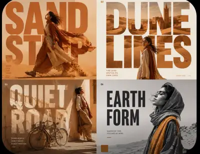 Desert-Wind-Themenkonzept mit vier Richtungsvisualisierungen