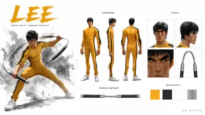 Modèle de fiche de personnage artiste martial, LEE