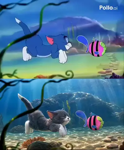 Convertir un dibujo animado de Tom y Jerry en acción real fotorrealista, cuadro por cuadro (Seedance 2.0)