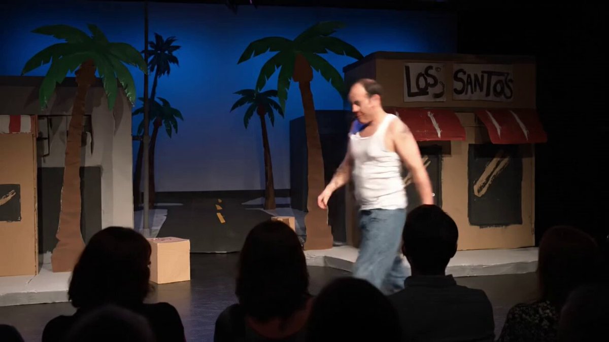 Video game as a community theater production