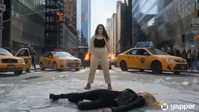 Cinematic Fire vs Ice Street Fight in NYC