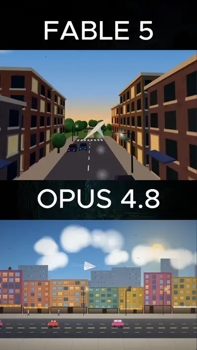 Paper airplane flying down the street animation in HTML