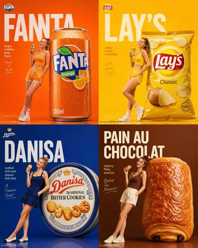 Ultra-Premium 2x2 Commercial Poster Series with Consistent Composition